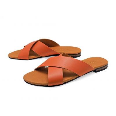 Women Sandals LS-10 Orange Nappa